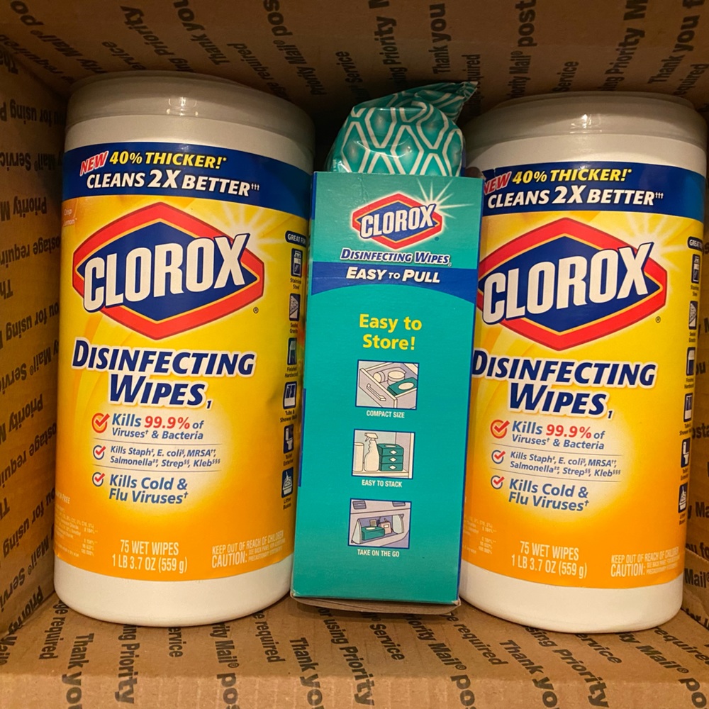 NWT Clorox Disinfecting Wipes, Crisp Lemon & Fresh Scent,Bundle of 3